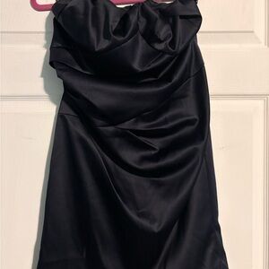 Express Navy Satin Dress Top